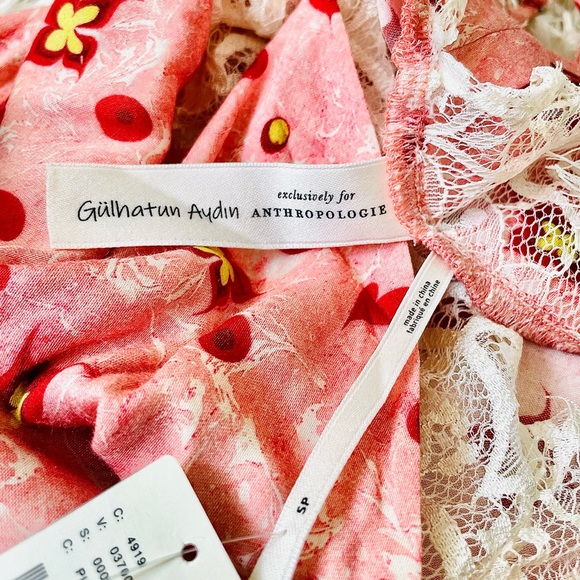 NWT Anthropologie Sweetheart Mini Pink Lace Slip Dress - Picture 9 of 11